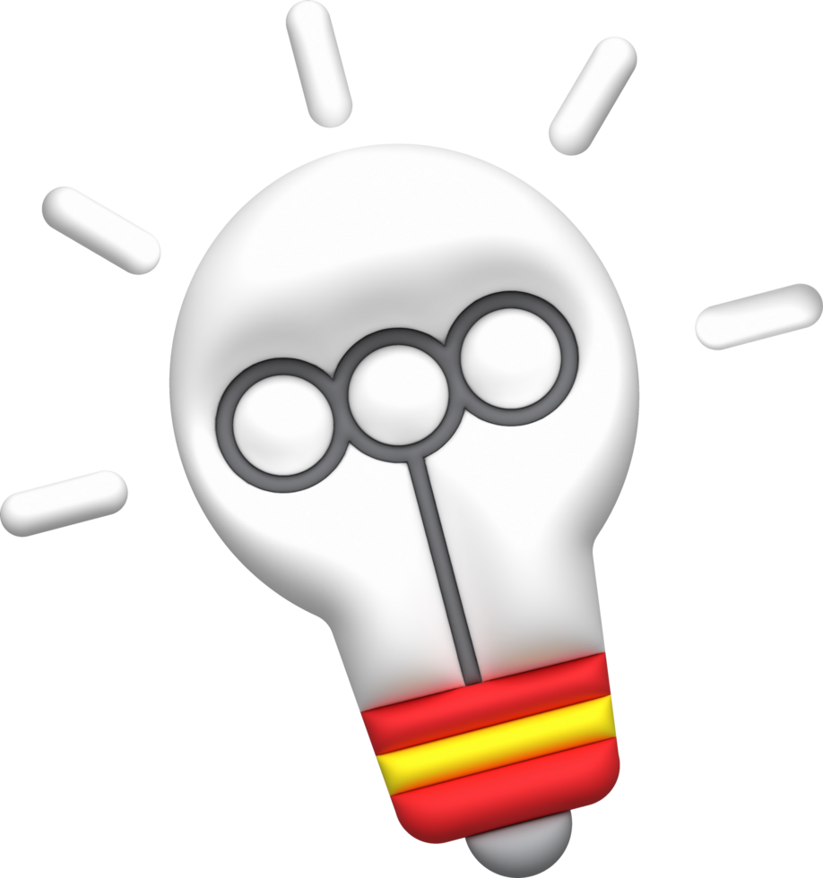 Illustration 3D. Light Bulb Or Concept Idea. png