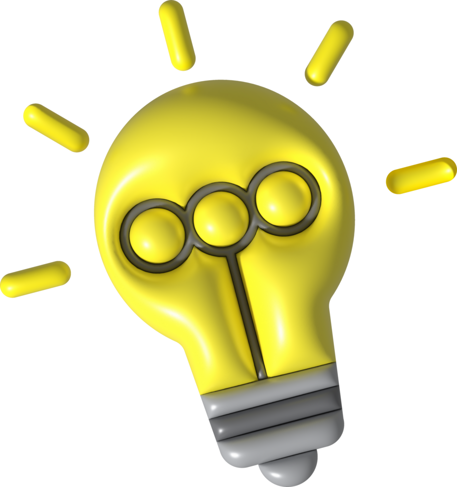 Illustration 3D. Light Bulb Or Concept Idea. png