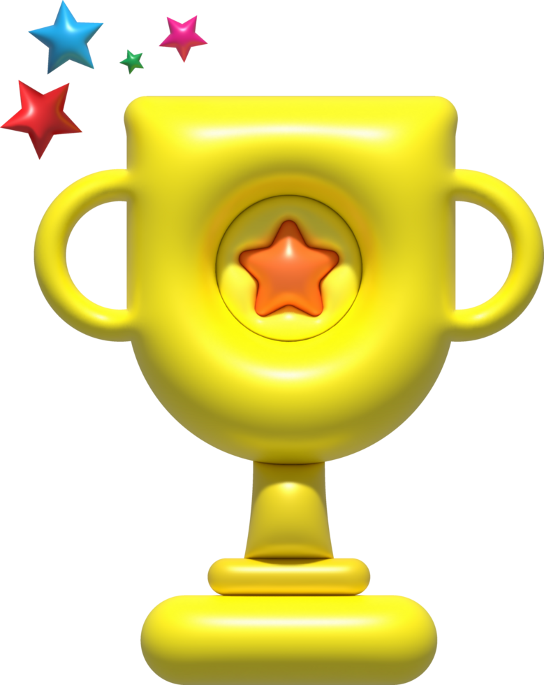 ilustração 3d ouro troféu ganhador. vencedora prêmio, sucesso conceito. png