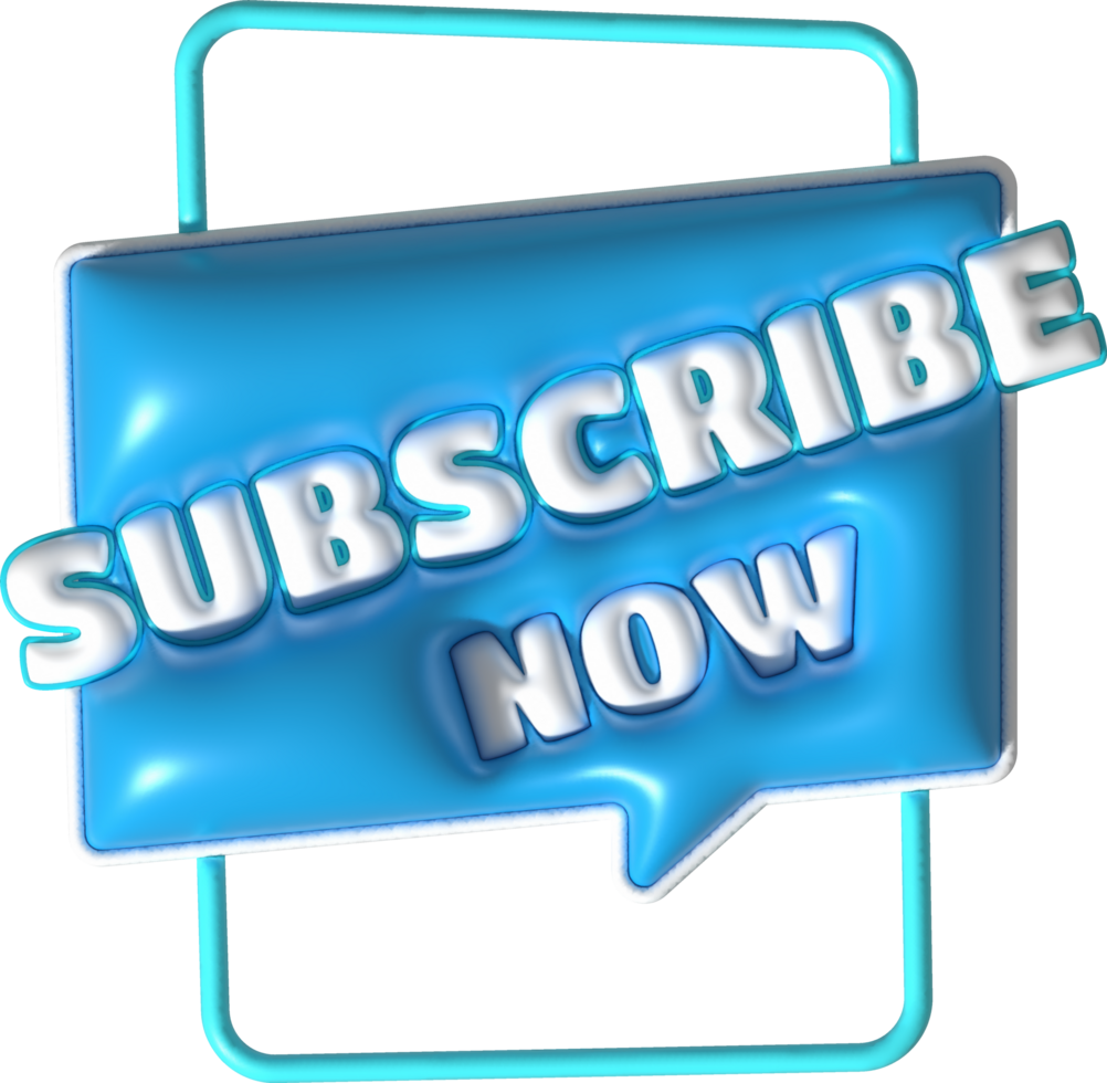 illustration 3D subscribe icon. Subscribe button. 3D element. png