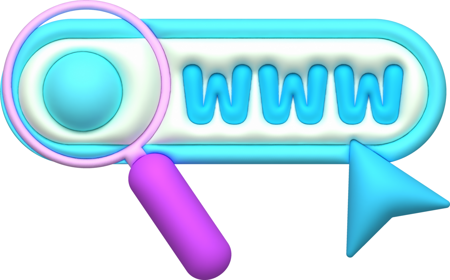 illustration 3D. Searching for information from the web. png