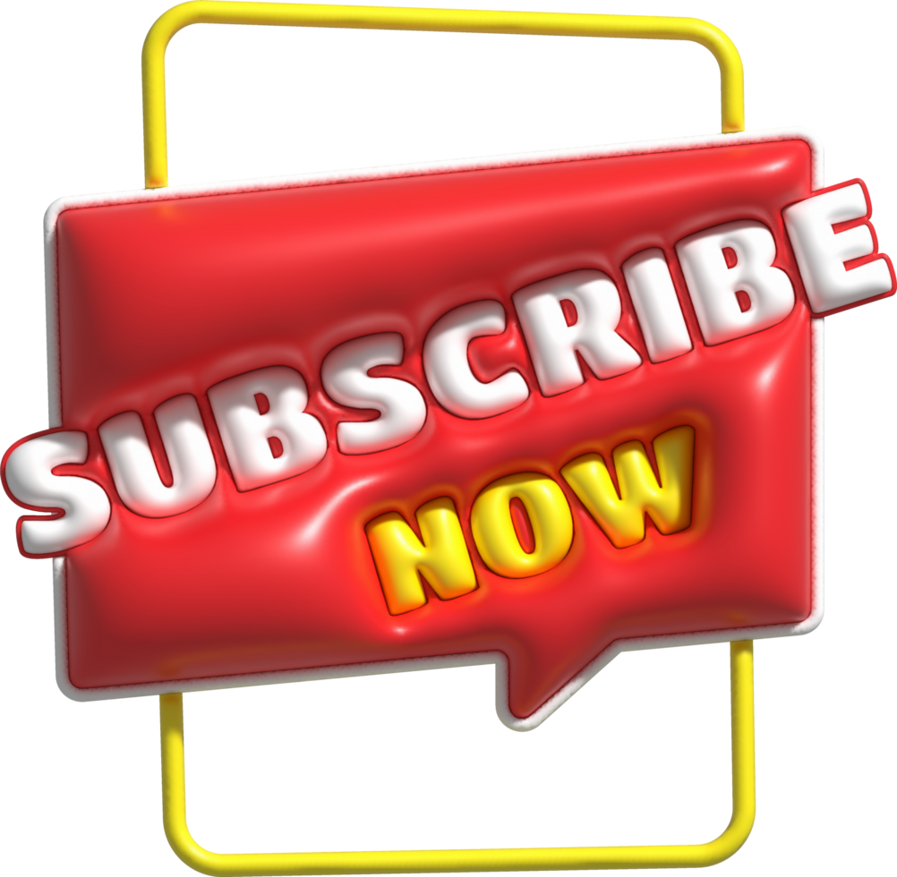 illustration 3D subscribe icon. Subscribe button. 3D element. png