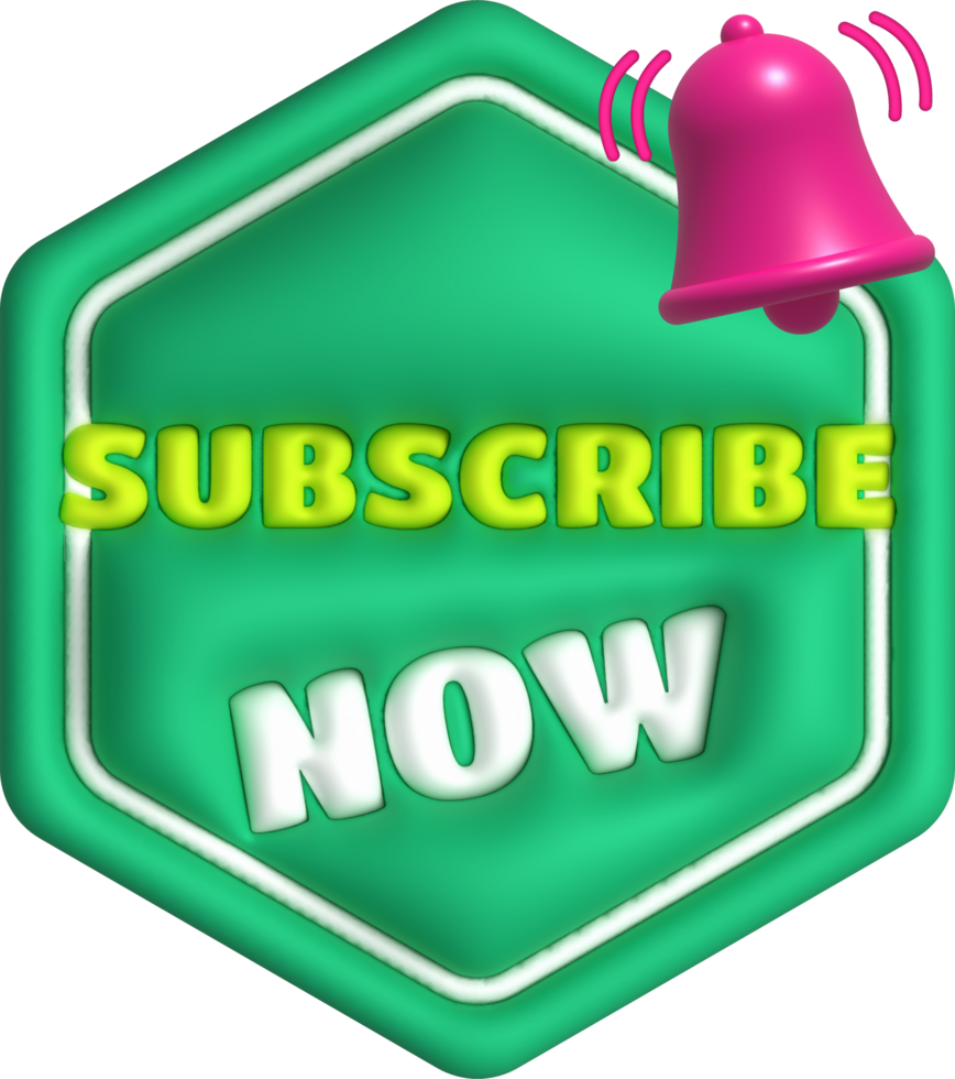 illustration 3D subscribe icon. Subscribe button. 3D element. png