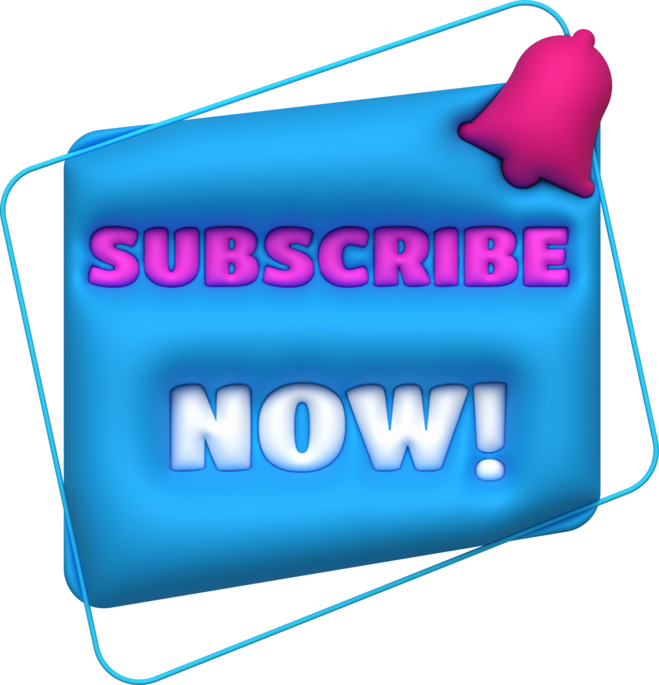 illustration 3D subscribe icon. Subscribe button. 3D element. png