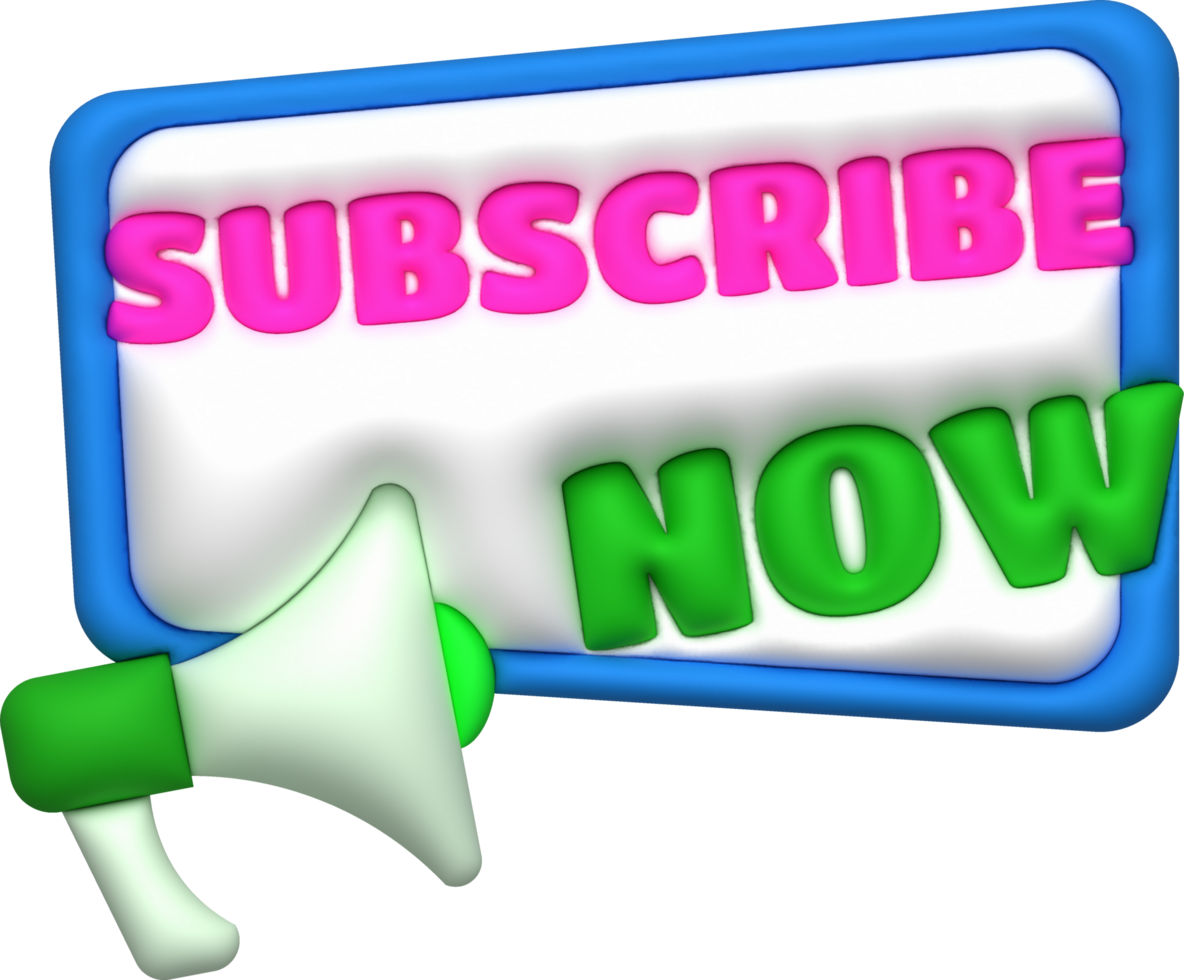 illustration 3D subscribe icon. Subscribe button. 3D element. png