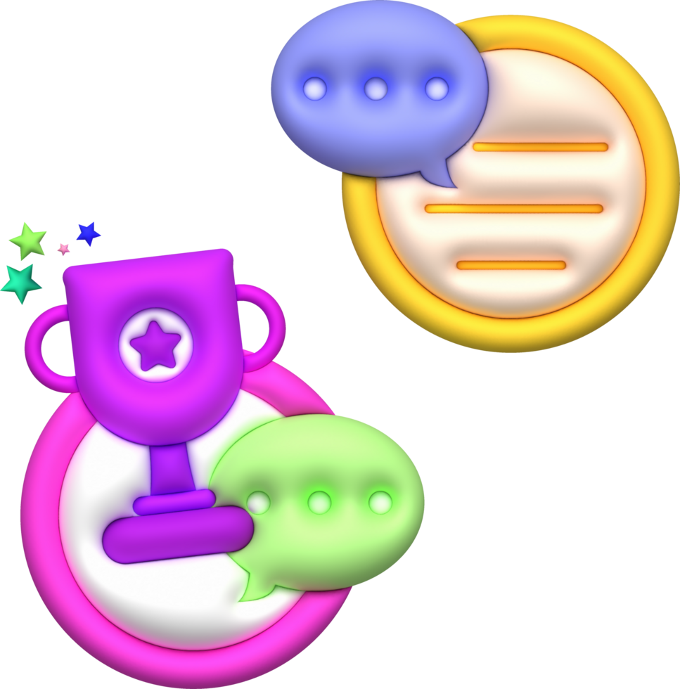 illustration 3D Chat icon, talk about earning trophies. png