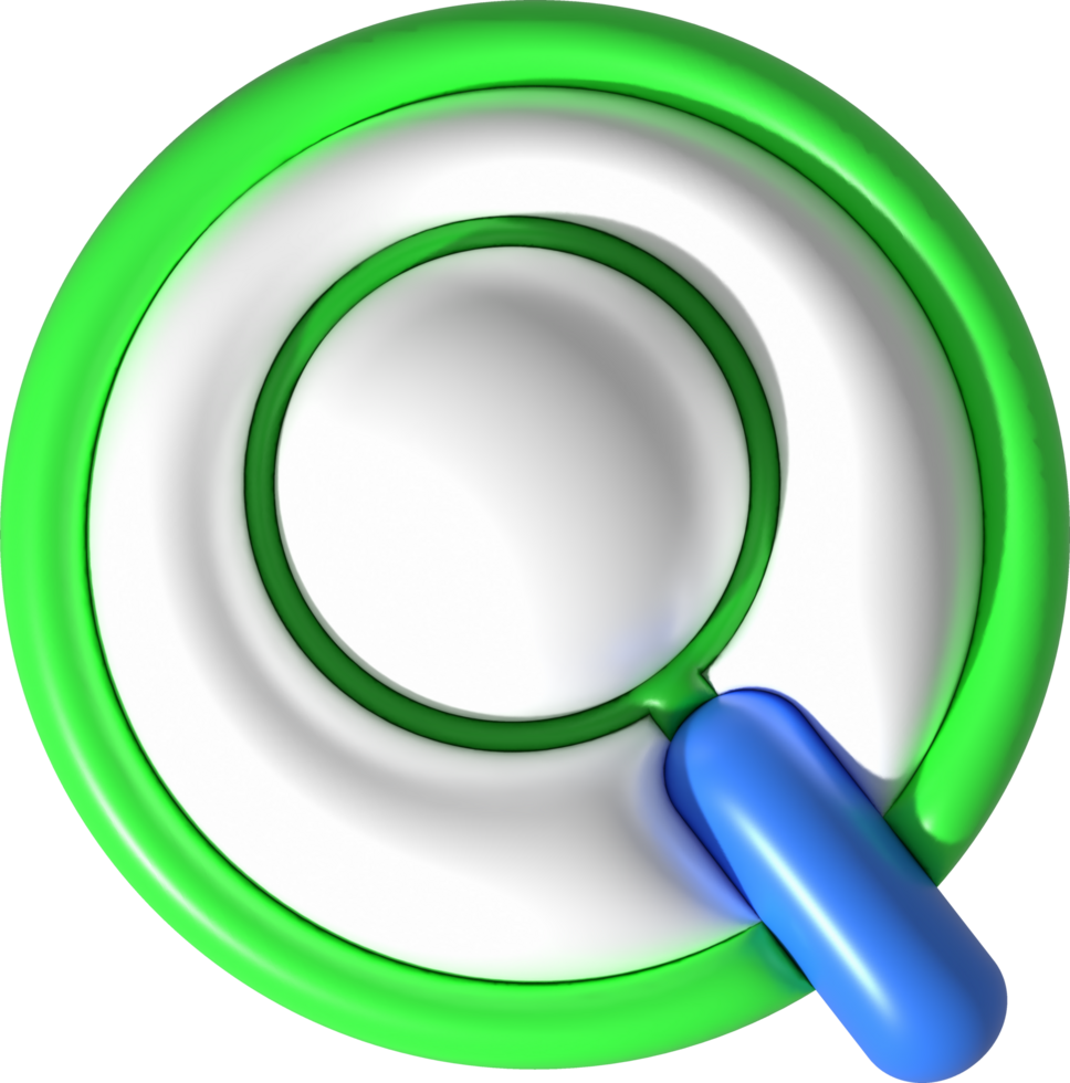 illustration 3d magnifying glass icon for search png