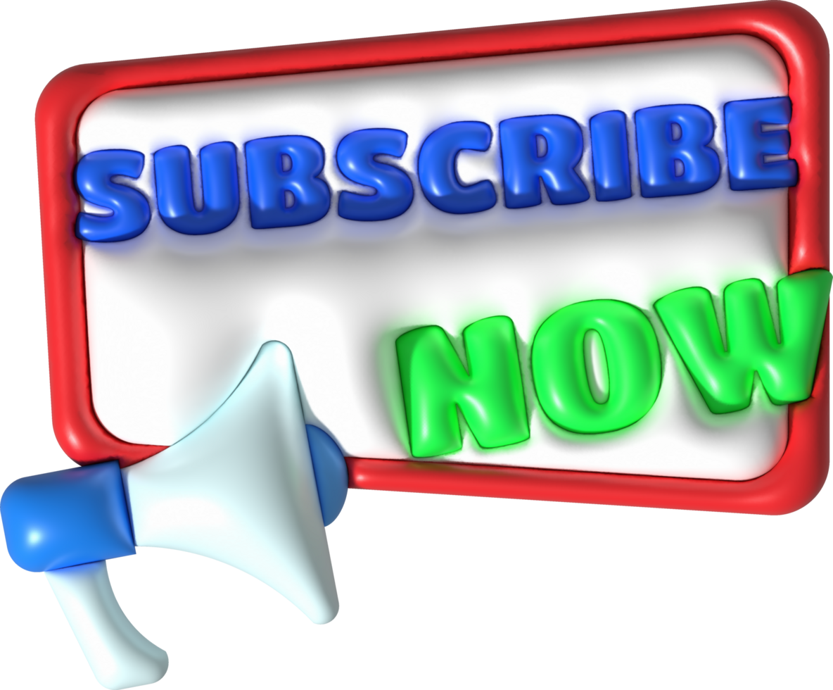 illustration 3D subscribe icon. Subscribe button. 3D element. png