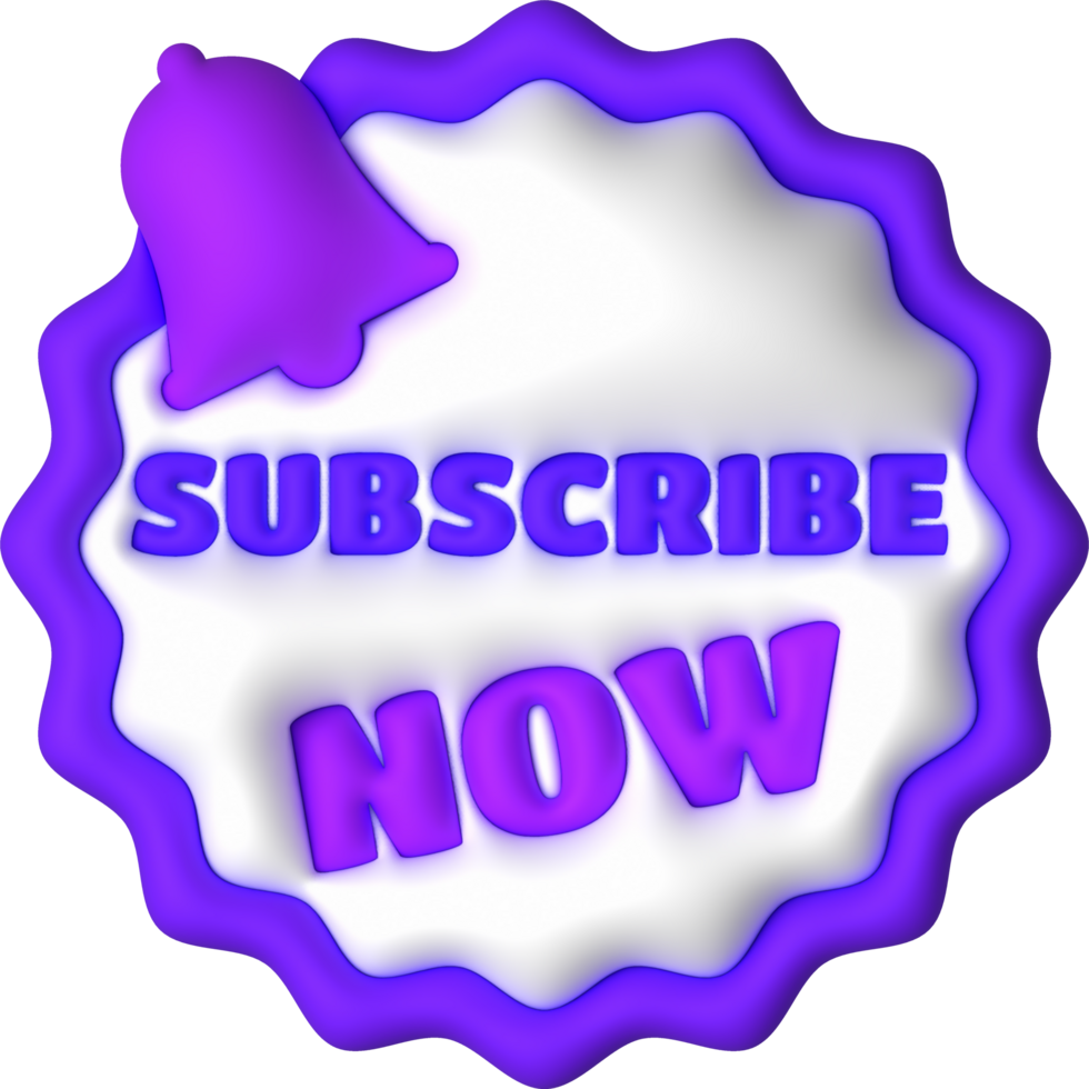 illustration 3D subscribe icon. Subscribe button. 3D element. png