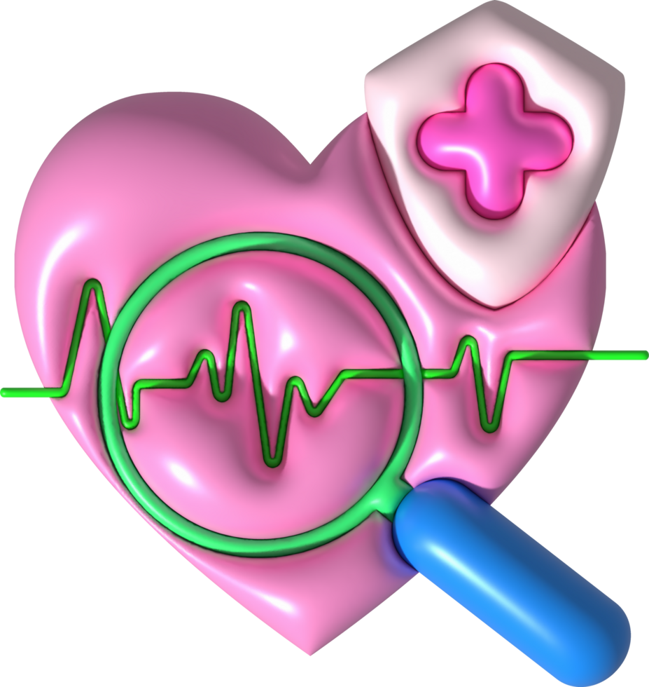 illustration 3D. Finding and preventing cardiac vital signs. png