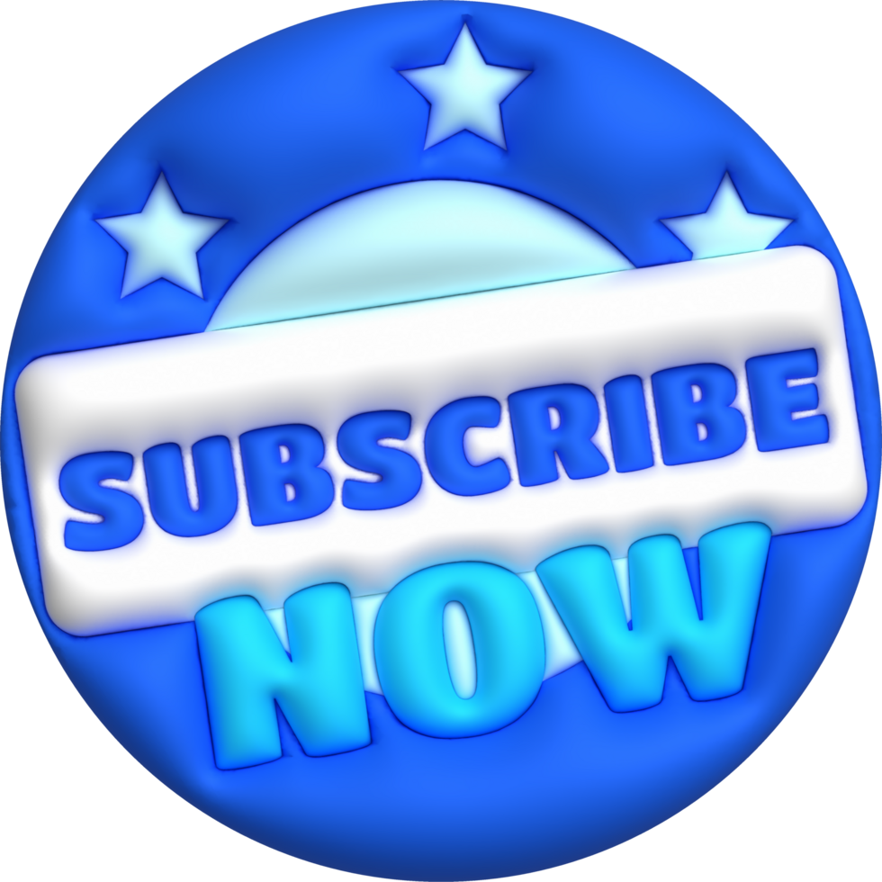 illustration 3D subscribe icon. Subscribe button. 3D element. png