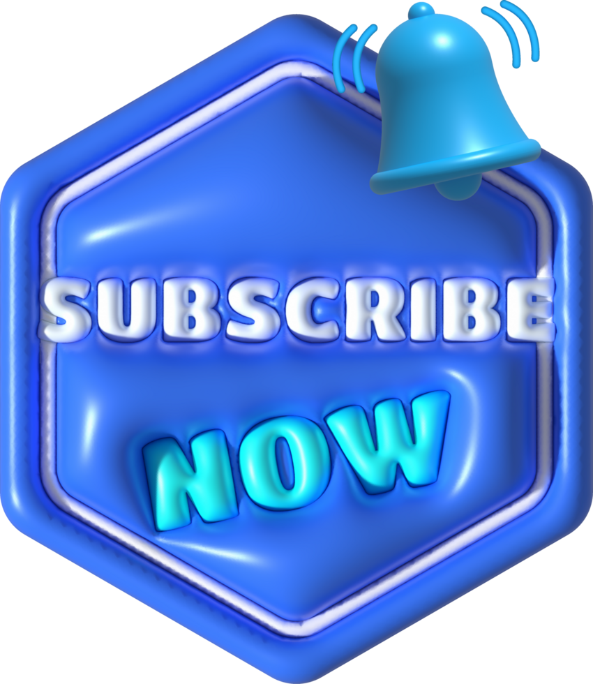 illustration 3D subscribe icon. Subscribe button. 3D element. png