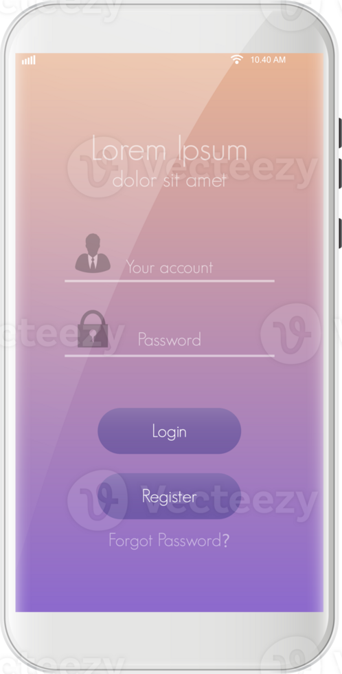 Realistic mobile smartphone modern style png