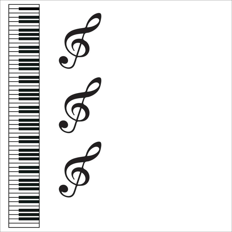 piano teclado con triplicar claves en blanco antecedentes con Copiar espacio vector