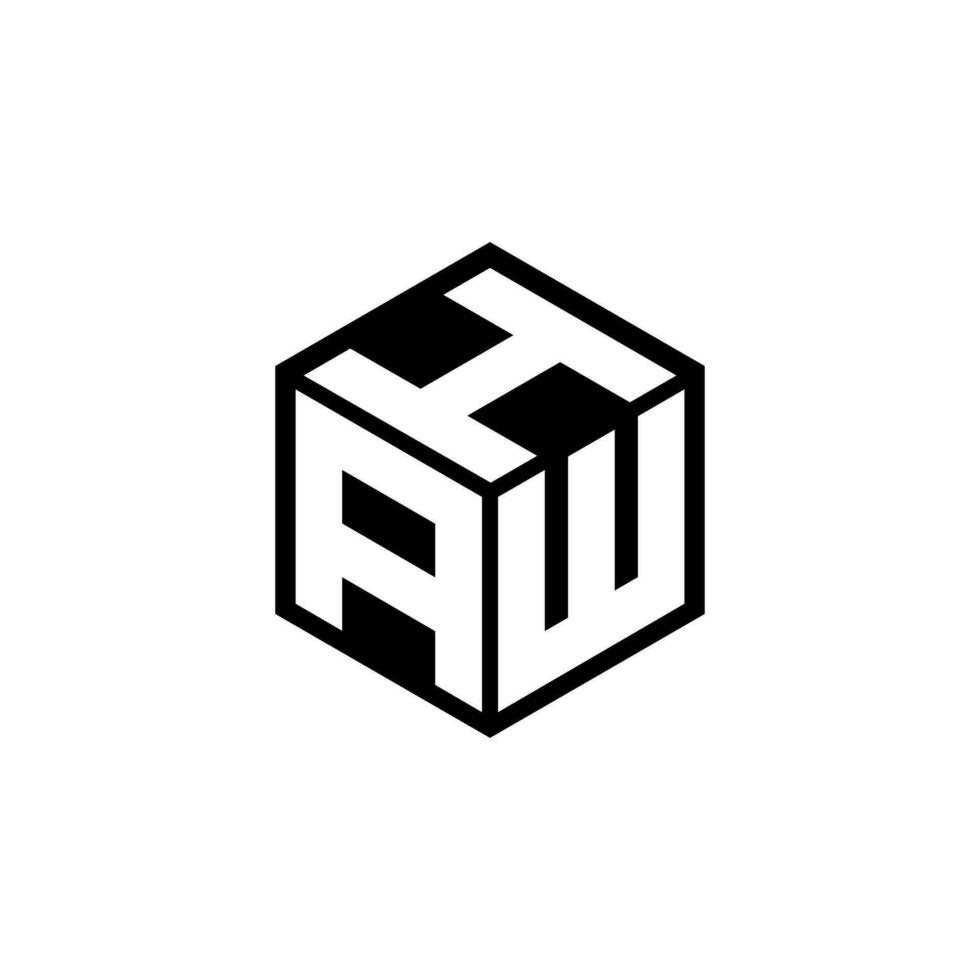 AWH letter logo design in illustration. Vector logo, calligraphy designs for logo, Poster, Invitation, etc.