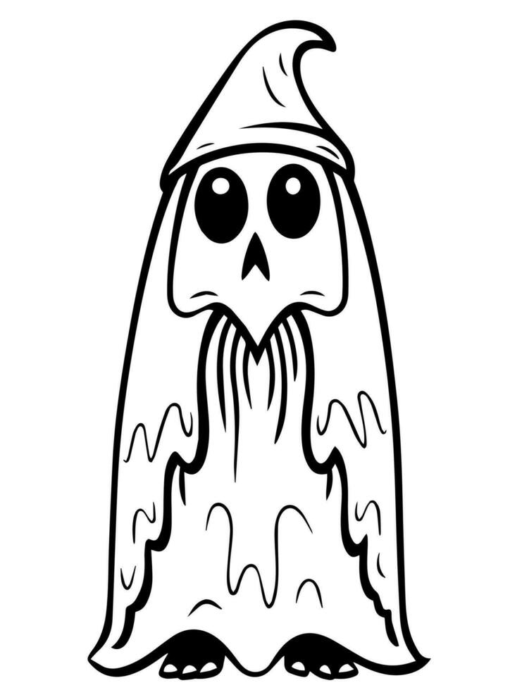Halloween landscape kids coloring page vector
