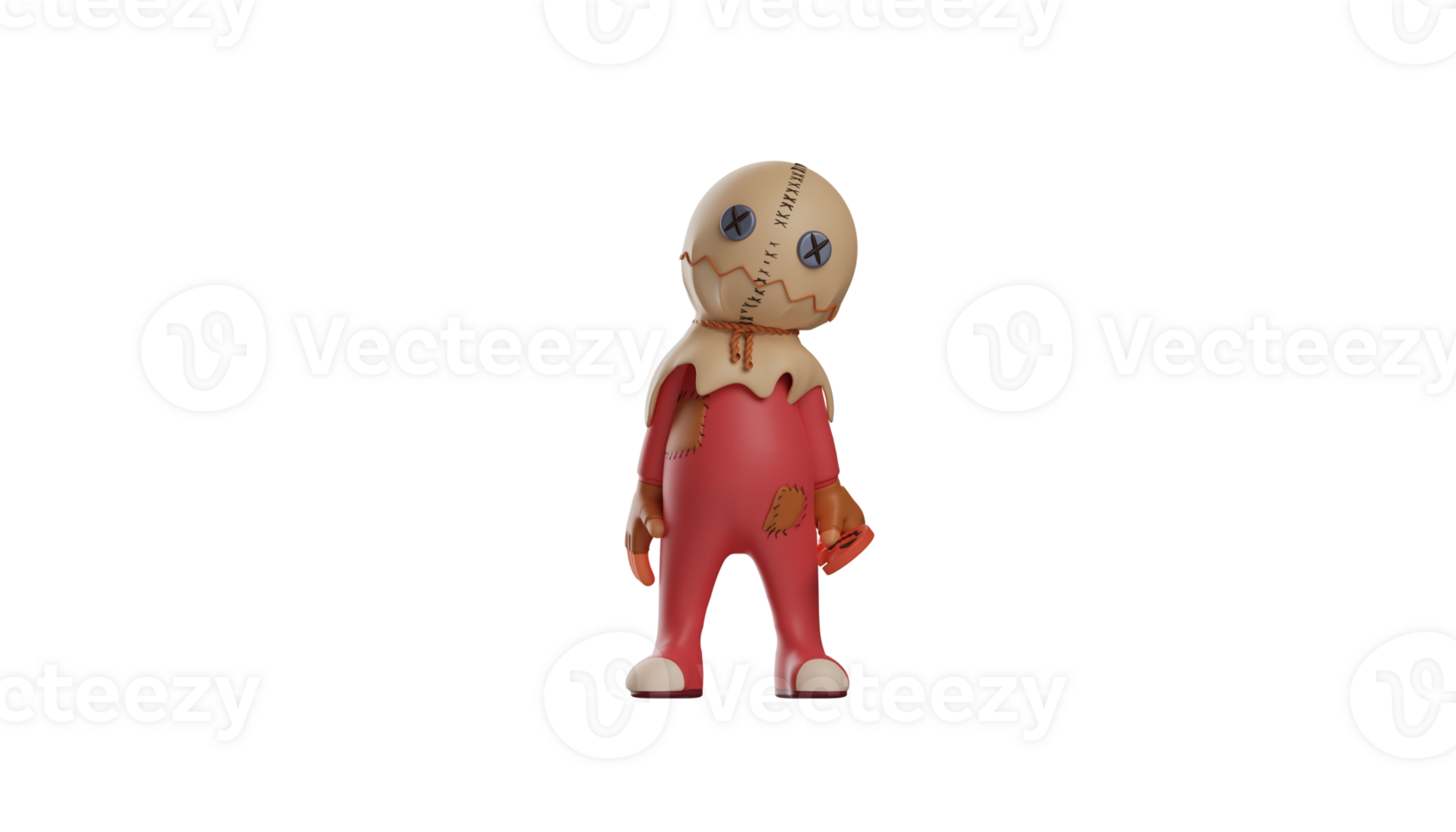 3D illustration. Trick r Treat 3D Cartoon Character. Trick r Treat always wore that sinister expression. Trick r Treat stood in a limp pose. 3d cartoon character png