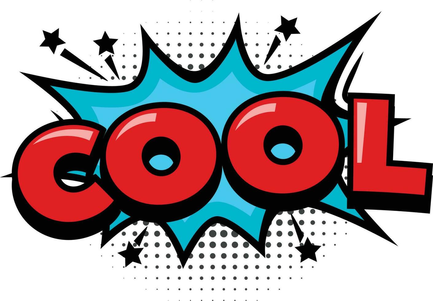 Cool text for comics, pop art dotted vector