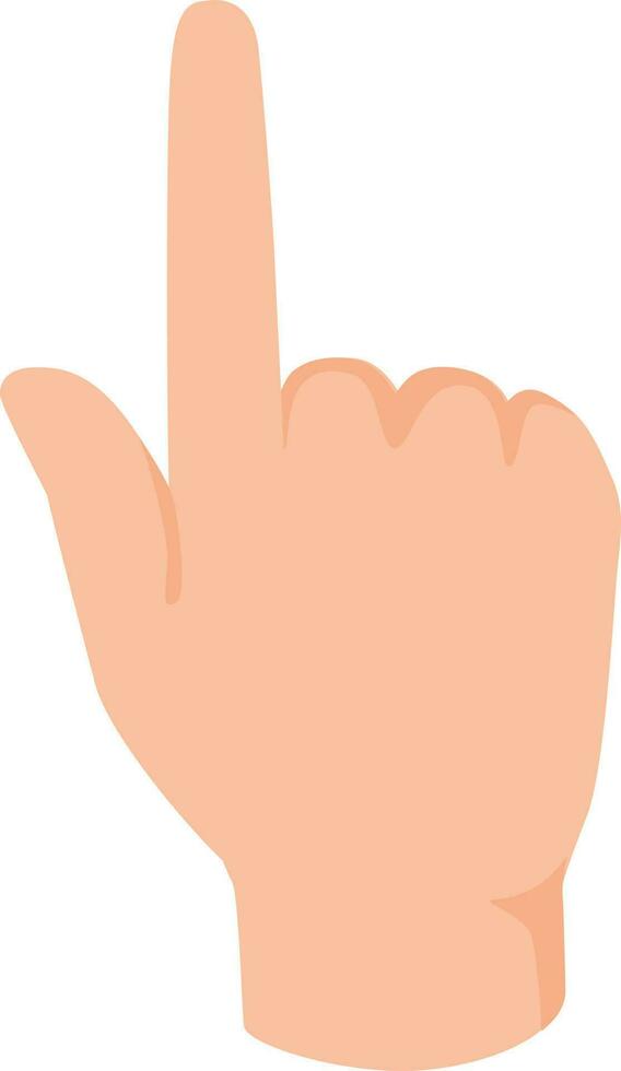 Human finger pointing up on white background vector