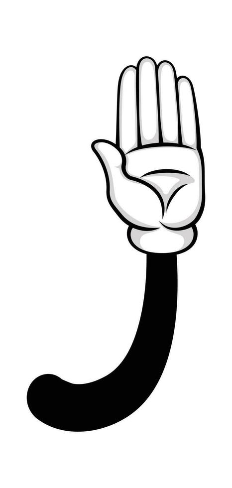 Gesture hello and greeting, open hand palm vector