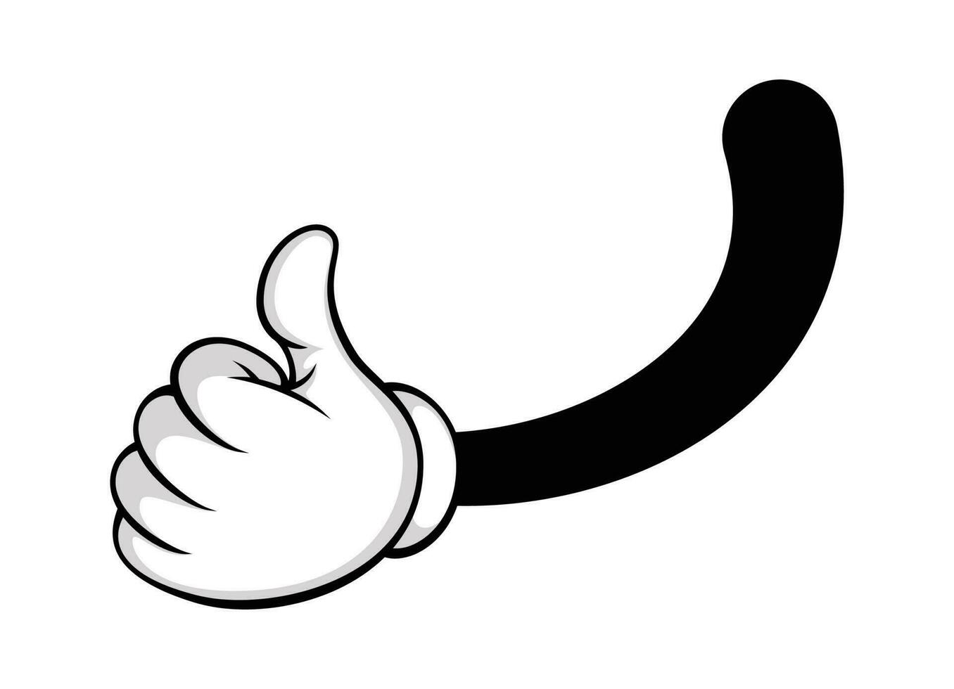 Like thumb up action, hand pose symbol vector