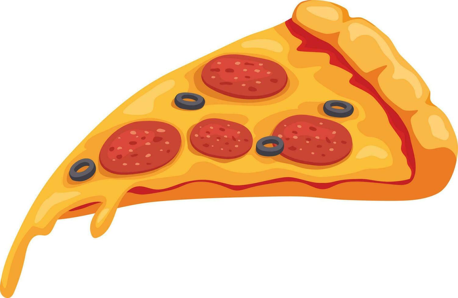 Slice of pizza, pepperoni and italian meal vector