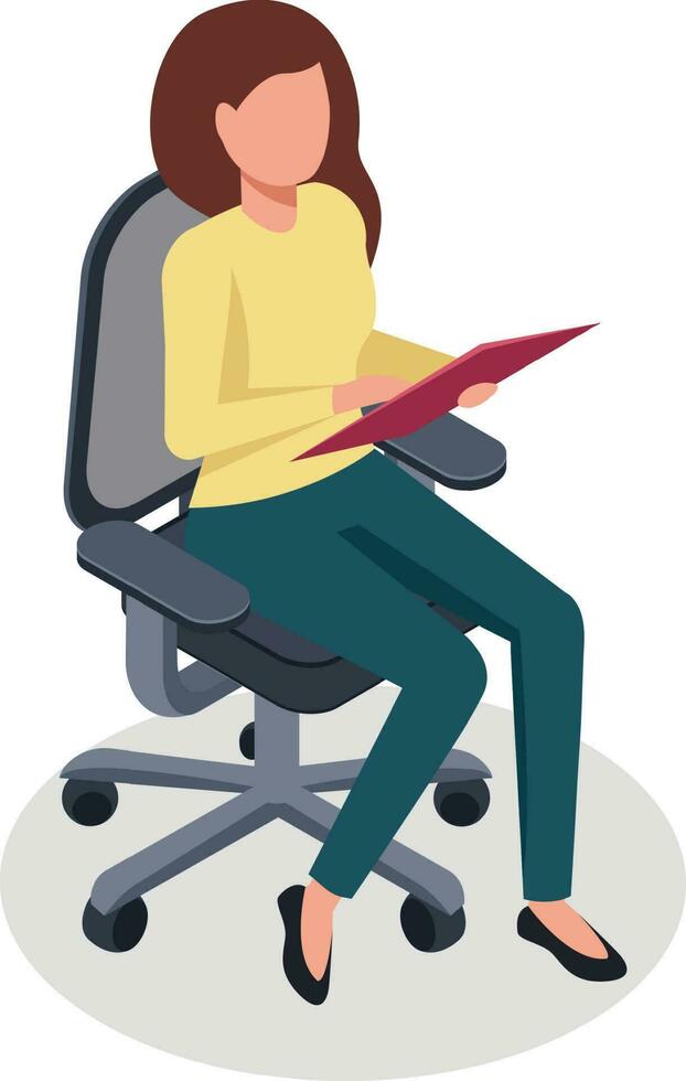 Woman sitting on armchair with to do list vector