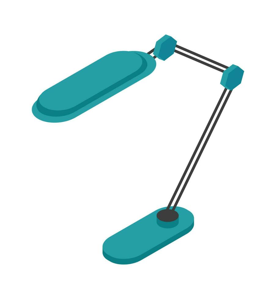 3d isometric table lamp for office work place vector