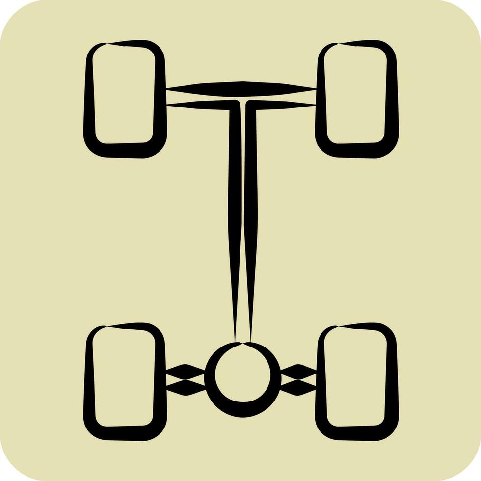 icono abdominales. relacionado a coche Servicio símbolo. glifo estilo. reparando motor. sencillo ilustración vector