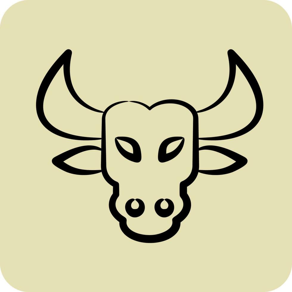 Icon Bull. related to Animal Head symbol. glyph style. simple design editable. simple illustration vector