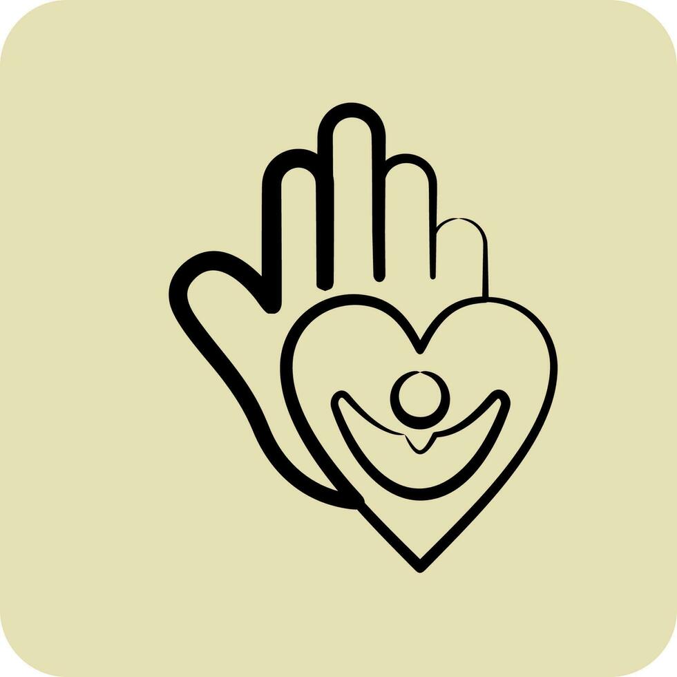 Icon Caring For People. related to Psychological symbol. glyph style. simple illustration. emotions, empathy, assistance vector