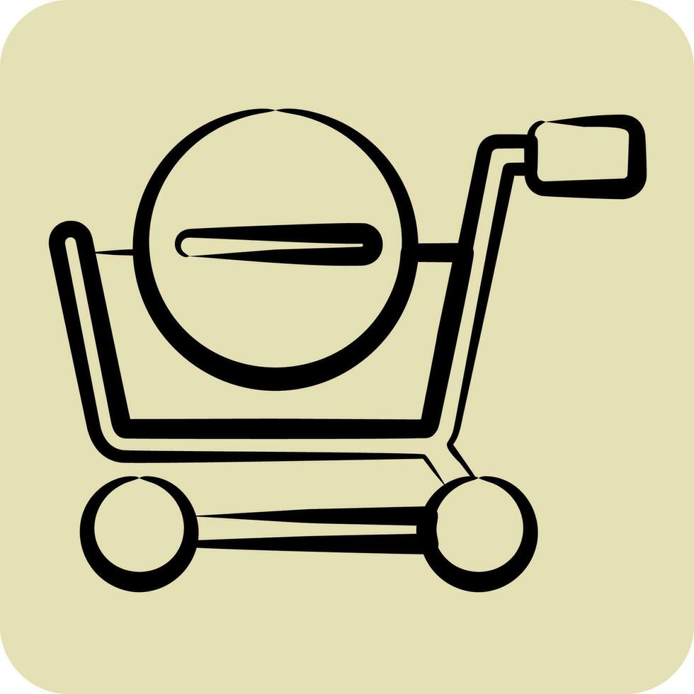 Icon Delete From Cart. related to Online Store symbol. glyph style. simple illustration. shop vector