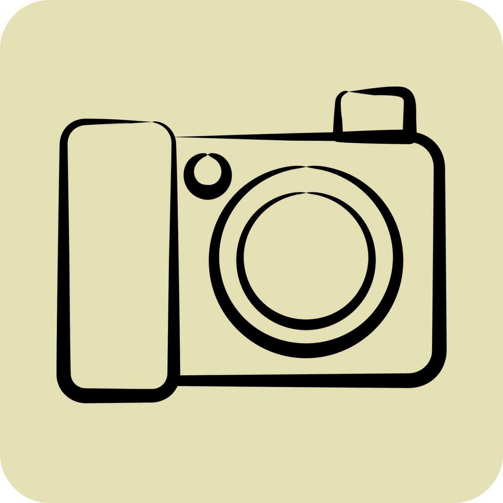 Icon Digital Camera. related to Photography symbol. hand drawn style. simple design editable. simple illustration vector