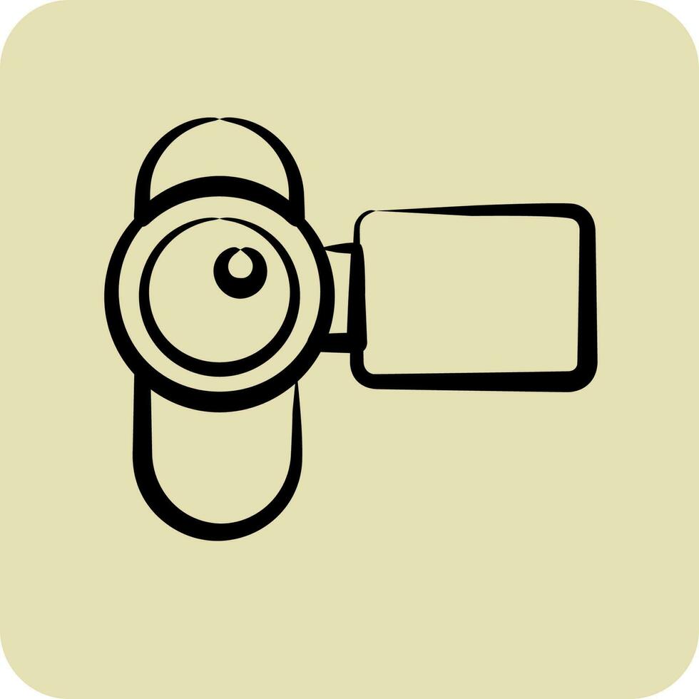 Icon Film Camera. related to Photography symbol. hand drawn style. simple design editable. simple illustration vector