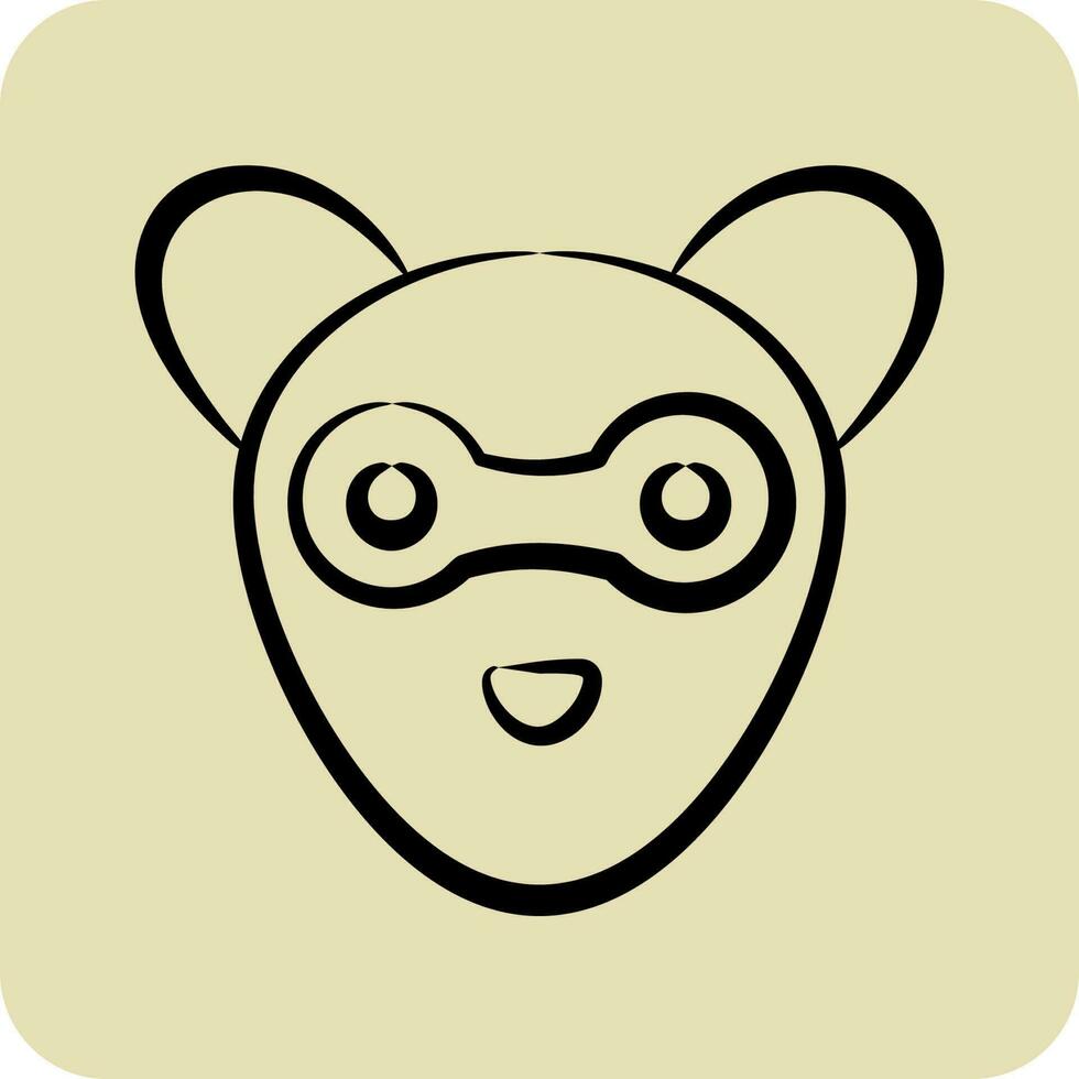 Icon Ferret. related to Animal Head symbol. glyph style. simple design editable. simple illustration vector