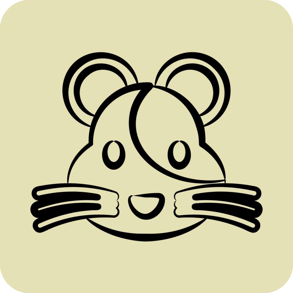 Icon Hamster. related to Animal Head symbol. glyph style. simple design editable. simple illustration vector