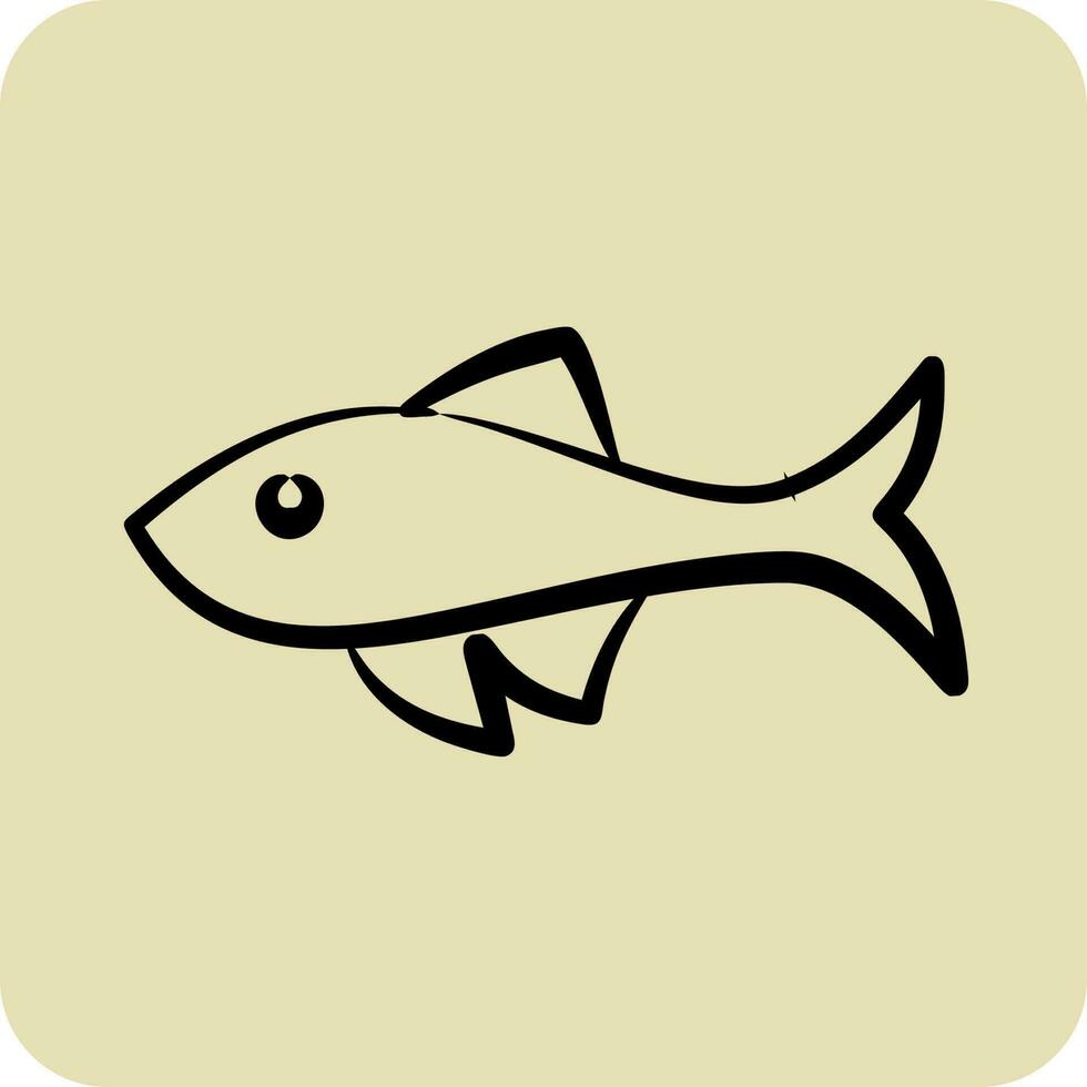 Icon Fish. related to Domestic Animals symbol. glyph style. simple design editable. simple illustration vector