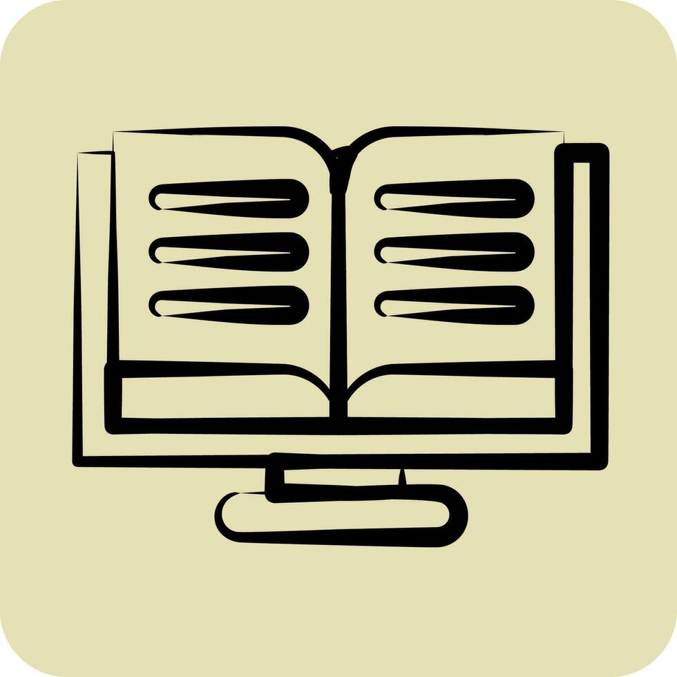 Icon Online Reading. related to Education symbol. glyph style. simple design editable. simple illustration vector