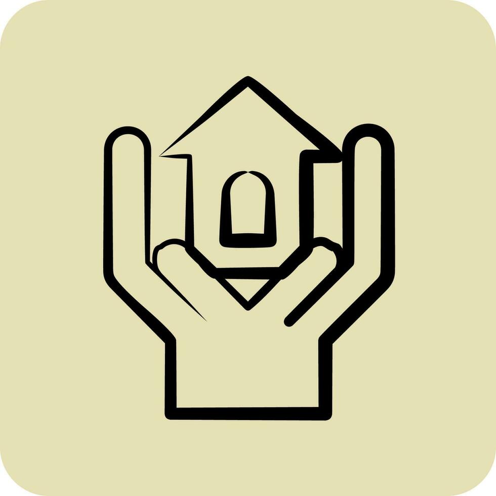 Icon Volunteeringless Shelter. related to Volunteering symbol. glyph style. Help and support. friendship vector