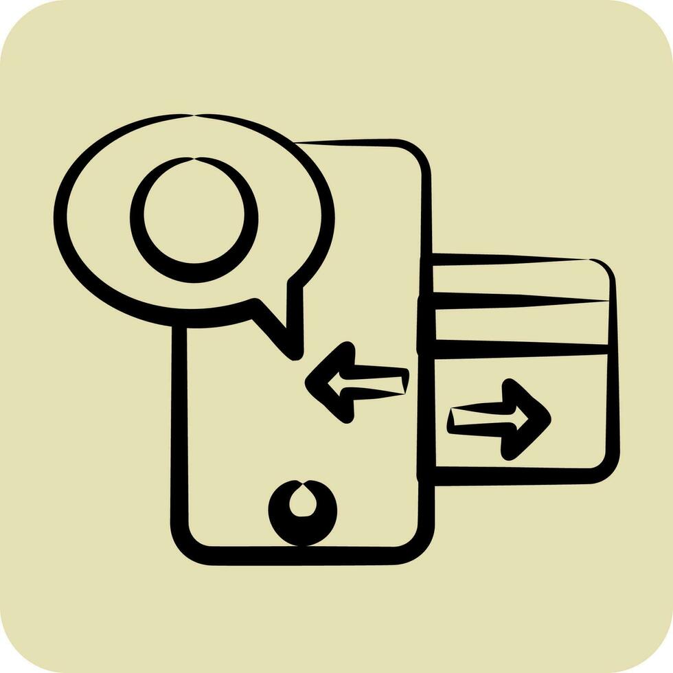 Icon Mobile Paymments. related to Online Store symbol. glyph style. simple illustration. shop vector