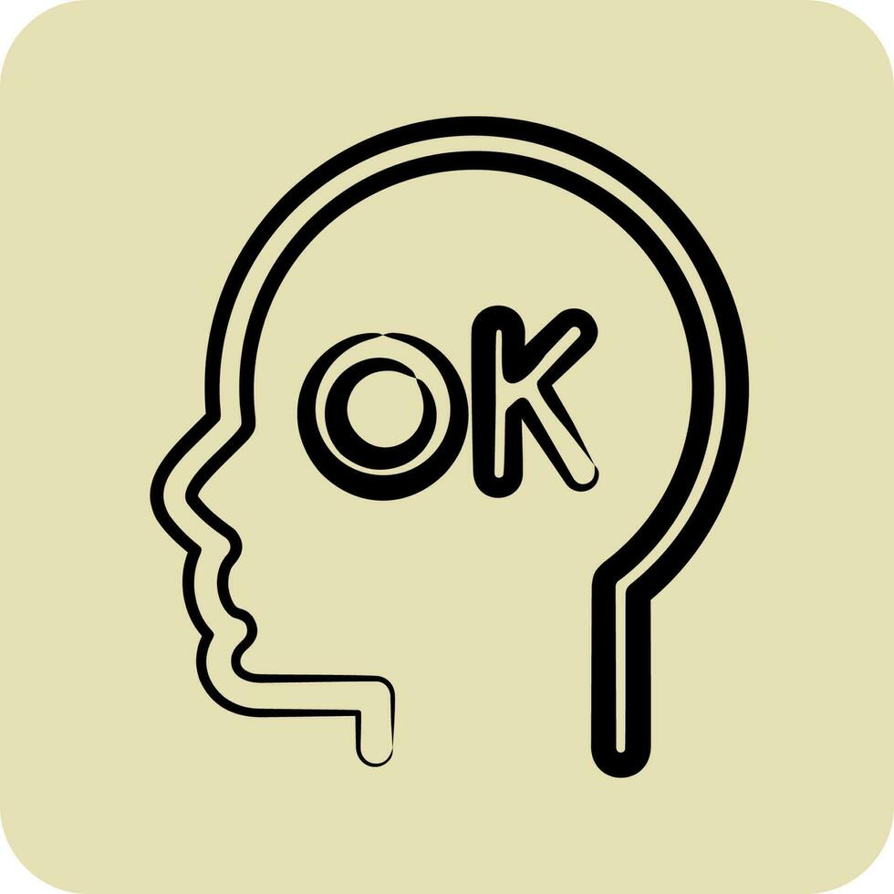 Icon Positive Attitude. related to Psychology Personality symbol. glyph style. simple design editable. simple illustration vector