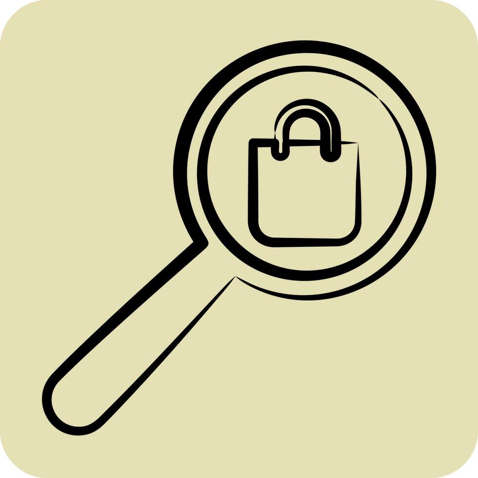 Icon Product Search. related to Contactless symbol. glyph style. simple design editable. simple illustration vector