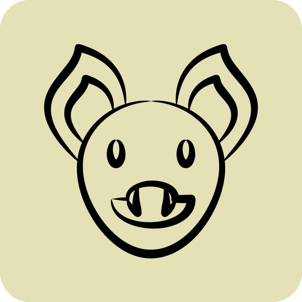 Icon Bat. related to Animal Head symbol. glyph style. simple design editable. simple illustration vector