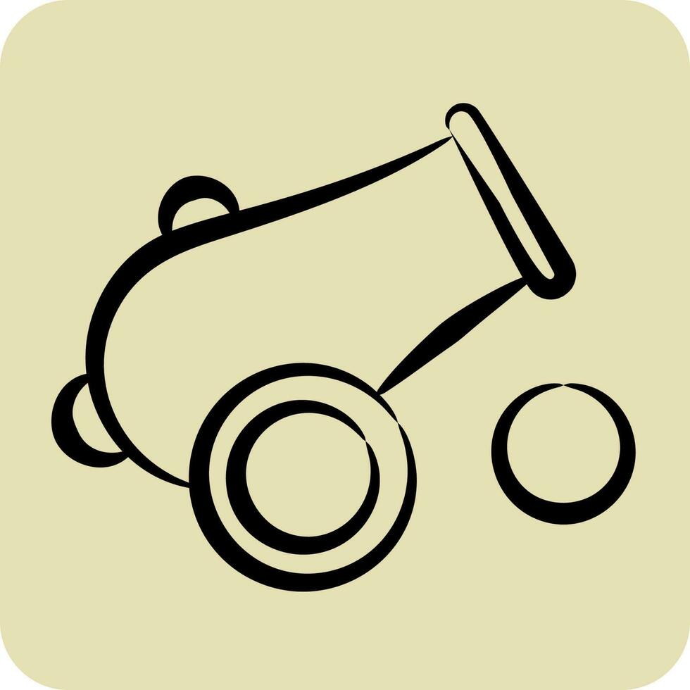 Icon Canon. related to Eid Al Fitr symbol. glyph style. islamic. ramadhan. simple illustration vector