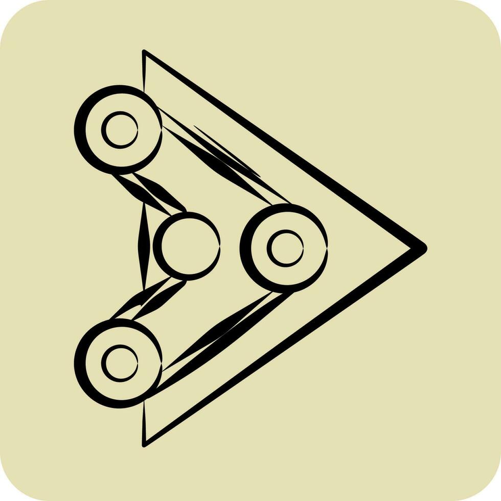 Icon Cambelt. related to Car Service symbol. Glyph Style. repairin. engine. simple illustration vector