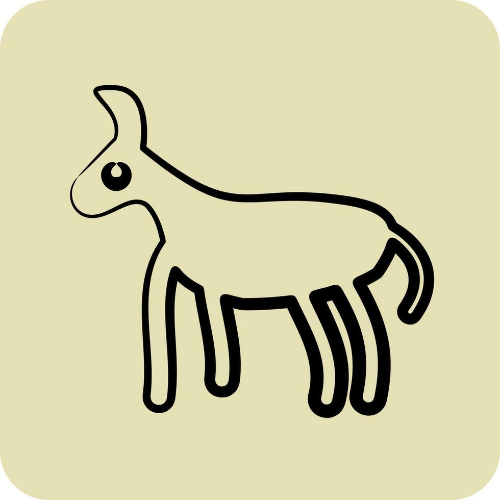 Icon Donkey. related to Domestic Animals symbol. glyph style. simple design editable. simple illustration vector