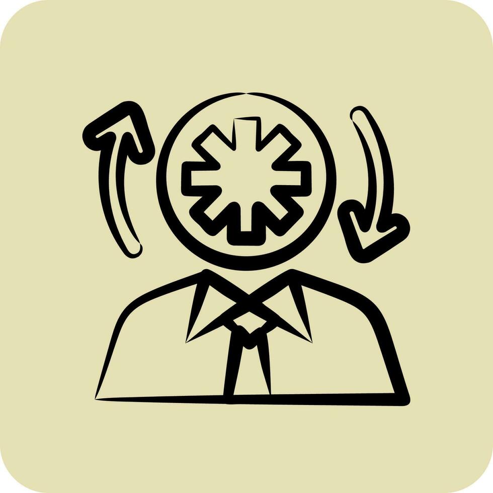 Icon Faster Thinking. related to Psychological symbol. glyph style. simple illustration. emotions, empathy, assistance vector