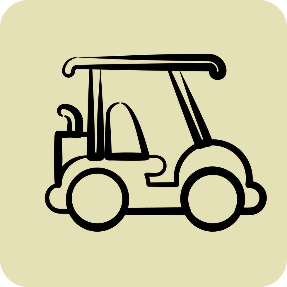 icono golf carro. relacionado a Deportes equipo símbolo. mano dibujado estilo. sencillo diseño editable. sencillo ilustración vector