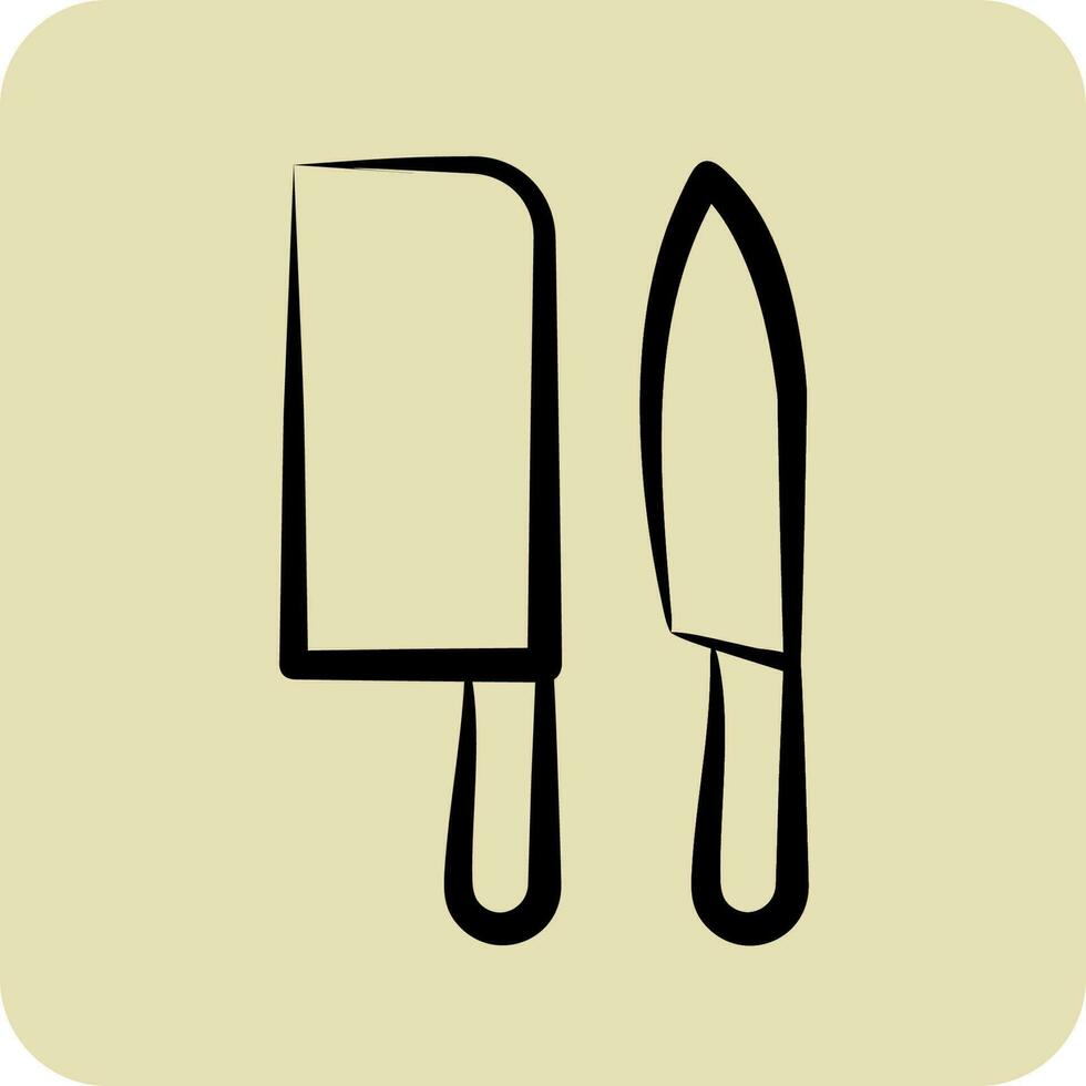 Icon Knives. related to Eid Al Adha symbol. glyph style. simple design editable. simple illustration vector