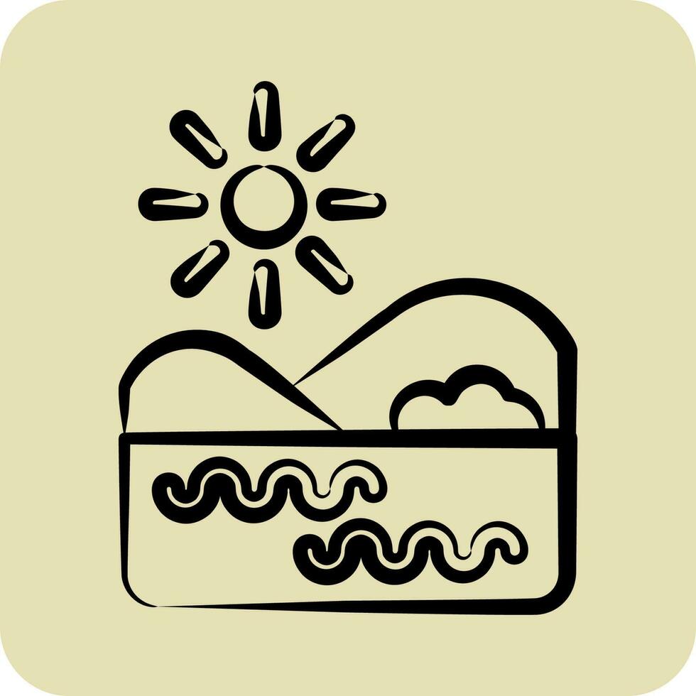 Icon Lake. related to Environment symbol. glyph style. simple illustration. conservation. earth. clean vector